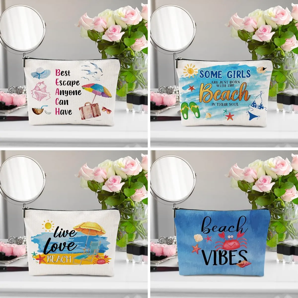 1 Pcs 3 Pcs 4 Pcs Makeup Bag, Girls Trip Gifts Favors Girls Weekend Gifts, Friendship Gifts for Women Bestie Bride