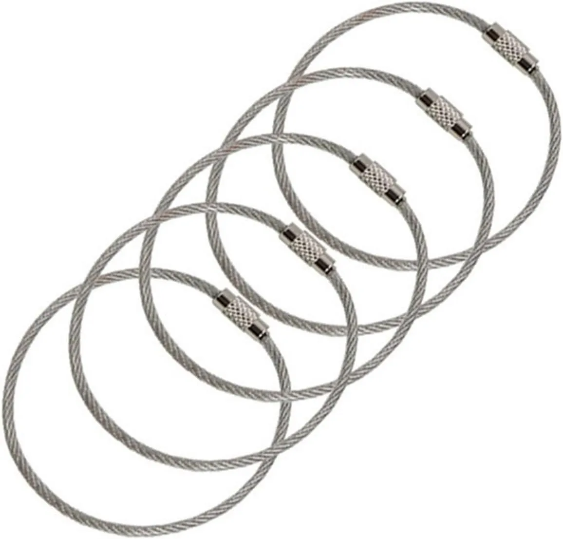 10PCS Outdoor Tools Tactical Gear for Camping Tools Multi Keychain Kit Stainless Steel Wire Rope Key Ring Tourism Chain
