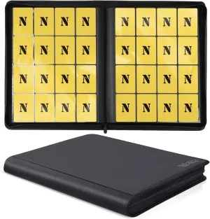 16 Pocket Card Binder,1280 Ringless Double Sided Pocket Trading Card Binder, Premium Zip Album Folder for TCG,MTG,Game Cards,Sports Cards(BLACK)