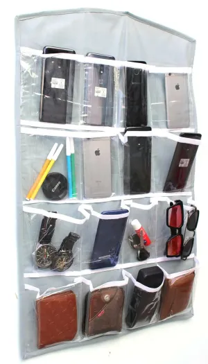 16-Pocket Hanging Wardrobe Organizer for Innerwear & Socks (Grey, 75x45cm)