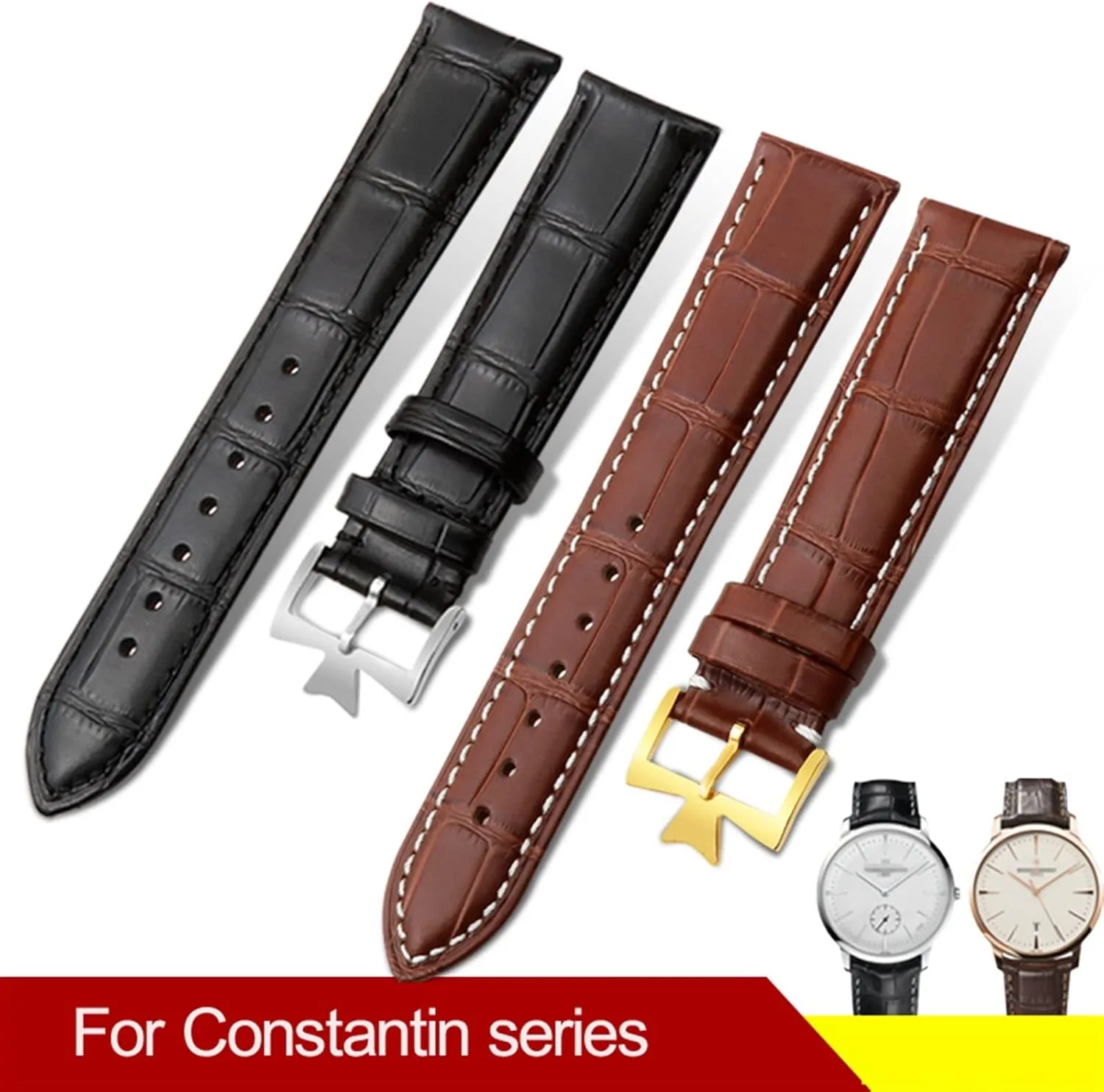 19mm 20mm 21mm 22mm Genuine Leather Watch Band Replacement For Vacheron Constantin Patrimony VC Black Blue Brown Cowhide Strap