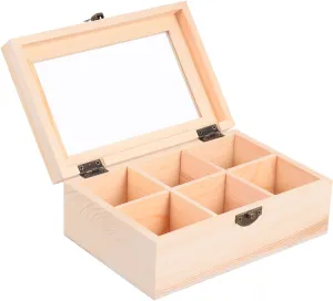 1pc Wooden Storage Box Transparent Jewelry Organizer for Home Desktop Fine Workmanship Design for Bracelets Watches Brooches Clutter Display