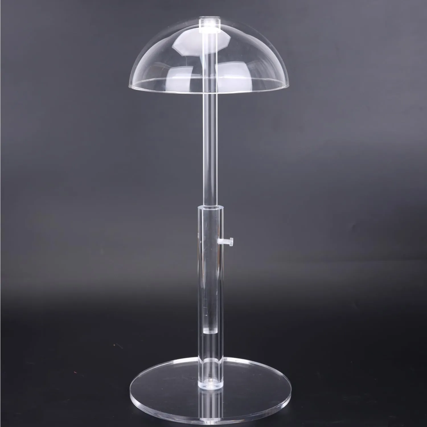 1Pcs Acrylic wig Hat Display Stand Adjustable for Styling and Display, Clear Clear Acrylic Display stand Holder for wig and hat Shop window display (Transparent, 1PCS)