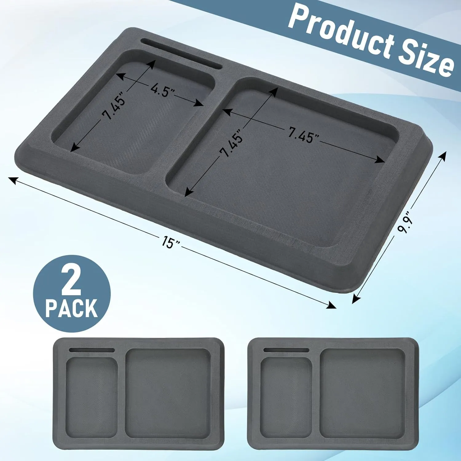 2 Pcs EVA Foam Boat Dash Pad 2 Compartment Cell Phone Boat Dash Accessory Boat Phone Holder Adhesive Backing Boat Dash Organizer for Sea Marine Fishing Boating Center Deck Tool Accessories