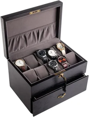 20 Slots Black Wooden Watch Boxes Storage Organizer Box Wood Double Layer Watch Mechanical Lock Jewelry Display Case Gift (Color : 20, Size : As the picture shows) (6 As the picture shows)