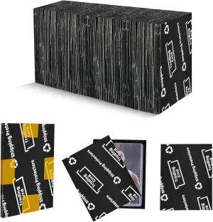 200 Pack Trading Card Shipping Protector Coolrunner 3.5" x 4.5" Plastic Card Protectors Card Mailers durable Card Savers for Trading Cards Hard Plastic Flats for Card Breakers, Black