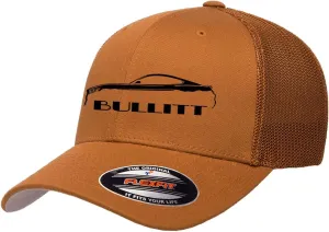 2019 2020 Bullitt Ford Mustang Outline Design Flexfit Trucker Mesh Fitted Cap