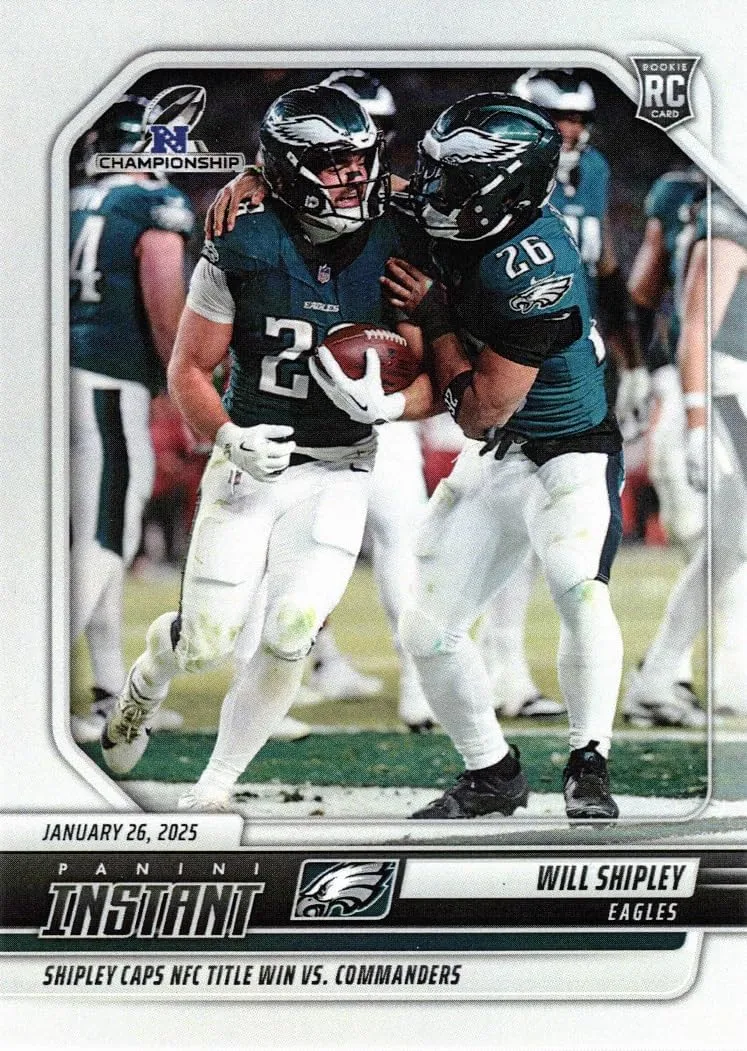 2024 Panini Instant Football #278 Will Shipley Rookie Card Eagles w/Saquon Barkley - Only 191 made!