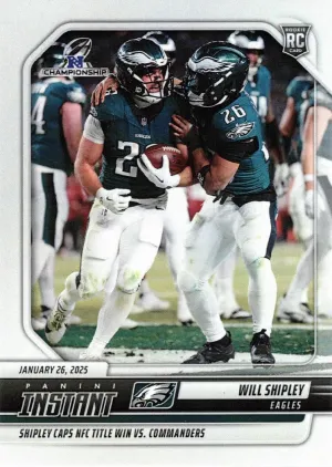 2024 Panini Instant Football #278 Will Shipley Rookie Card Eagles w/Saquon Barkley - Only 191 made!