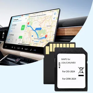 2025 Upgraded KMV6 66 EZ1 Latest Navigation SD Card Compatible with CX-5 CX-90, Latest Navigation SD Card Map USA/CAN/MX