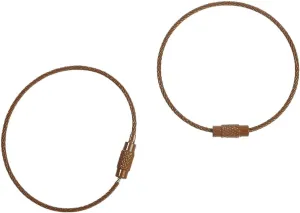 2/10pcs 50cm Colorful Stainless Steel Wire Keychain Cable Loop Screw Lock Rope Key Holder Keyring Key Chain Rings (Color : Brown, Size : 50cm 10pcs)