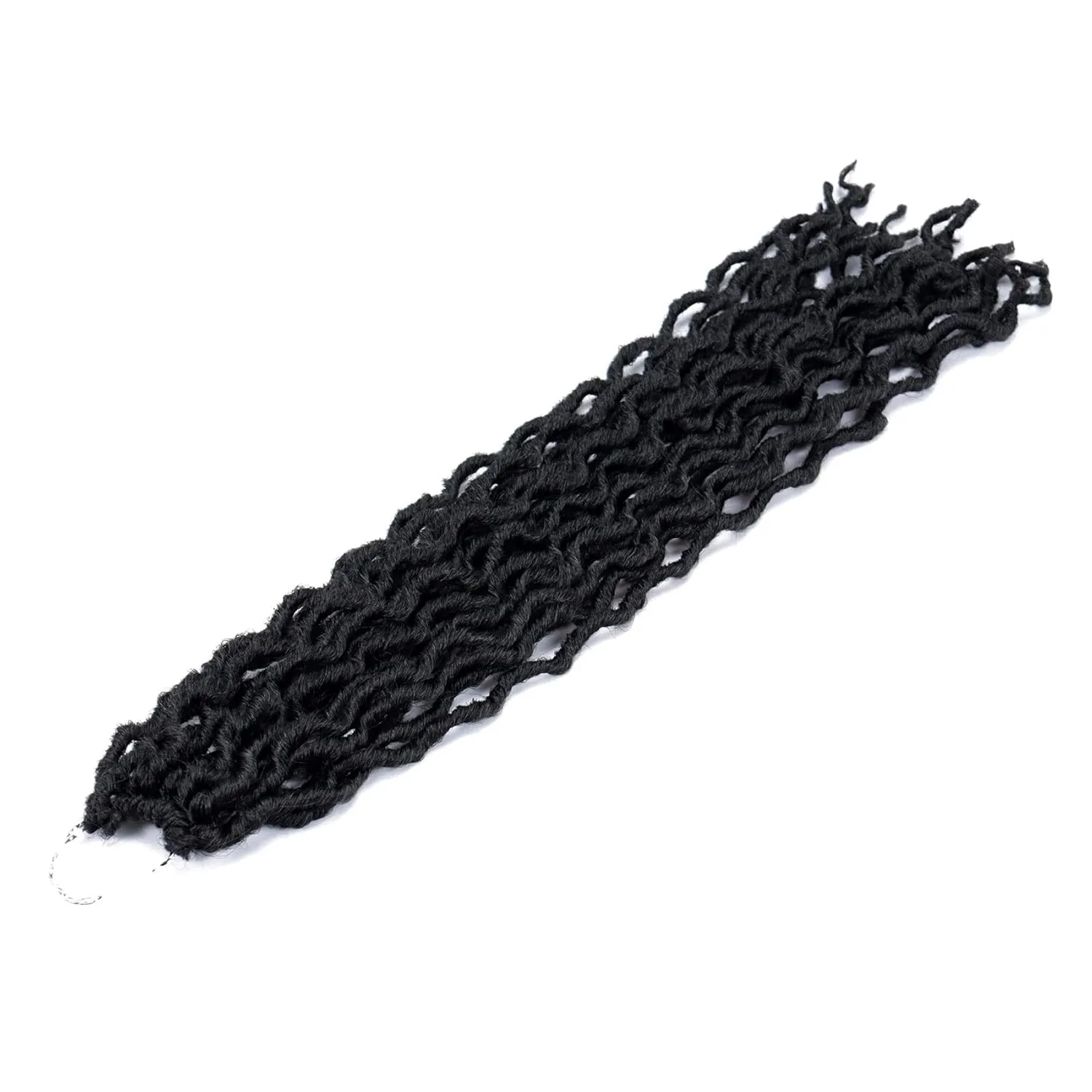 24 Inch Goddess Faux locs Crochet Hair for Women Black 6 Packs Soft Gypsy Locs Crochet Hair Curly Wavy Dreadlocks Hair Extensions