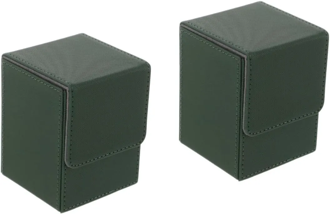 2pcs Card Deck Storage Box Pu Playing Card Organizer Magnetic Closure Compact Design for