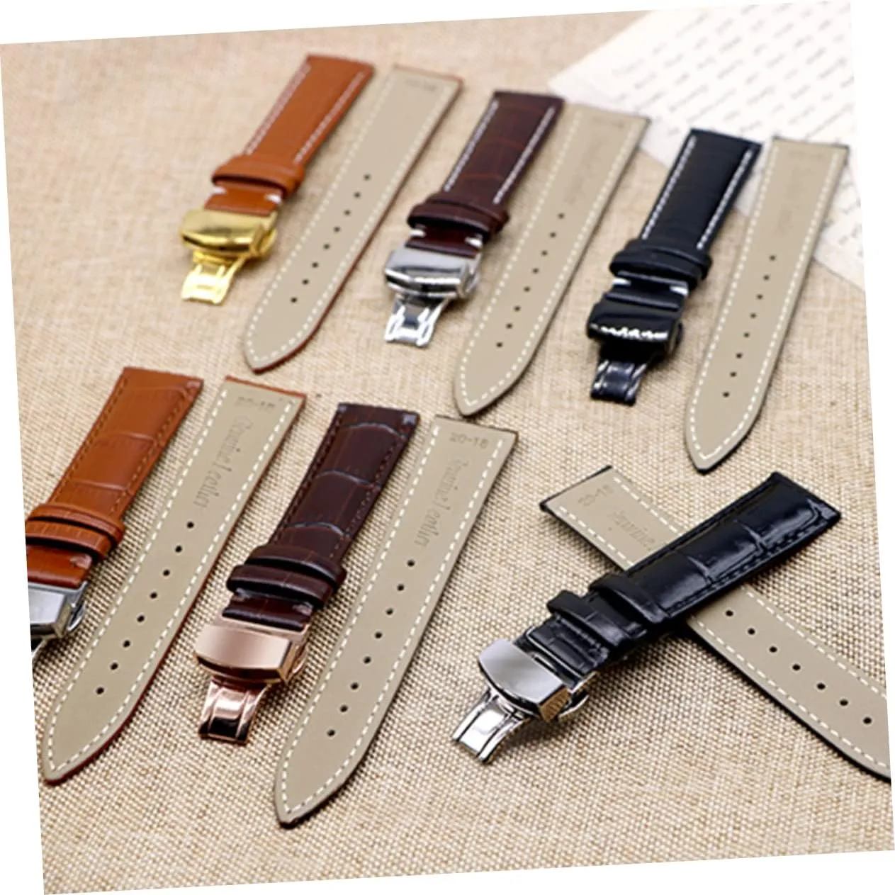 2pcs Watch Band Correa Para Hombre Watchband Leather Strap Earth Tones Watch Strap Man