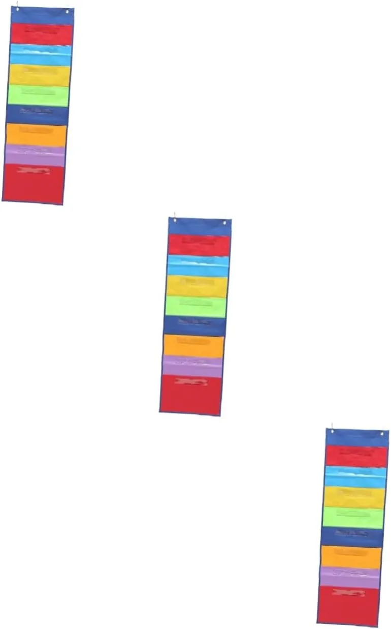 3 Sets Sturdy Wall Mount File Organizer 8-Pocket Hanging File Organizer for Home Office
