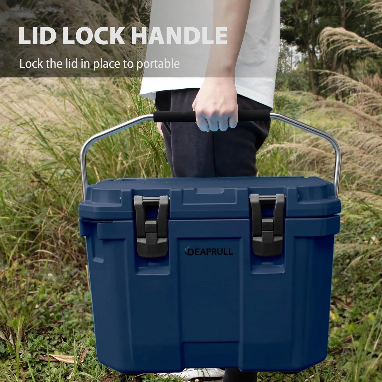 30 Quart Hard Cooler, Insulated Ice Chest Box Holds Ice for More Days, Portable Cooler with Handle, Cup Holders, Double Latches for Camping, Drink, Beverage, Beach, Picnic, Fishing, Boat, Barbecue