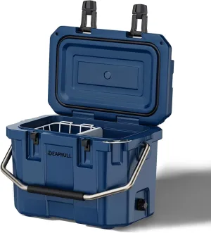 30 Quart Hard Cooler, Insulated Ice Chest Box Holds Ice for More Days, Portable Cooler with Handle, Cup Holders, Double Latches for Camping, Drink, Beverage, Beach, Picnic, Fishing, Boat, Barbecue