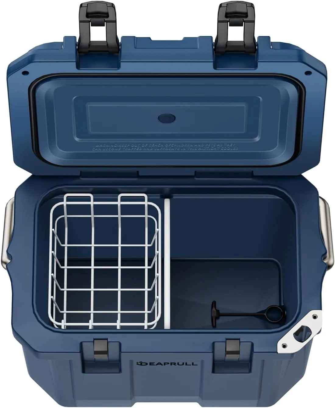 30 Quart Hard Cooler, Insulated Ice Chest Box Holds Ice for More Days, Portable Cooler with Handle, Cup Holders, Double Latches for Camping, Drink, Beverage, Beach, Picnic, Fishing, Boat, Barbecue
