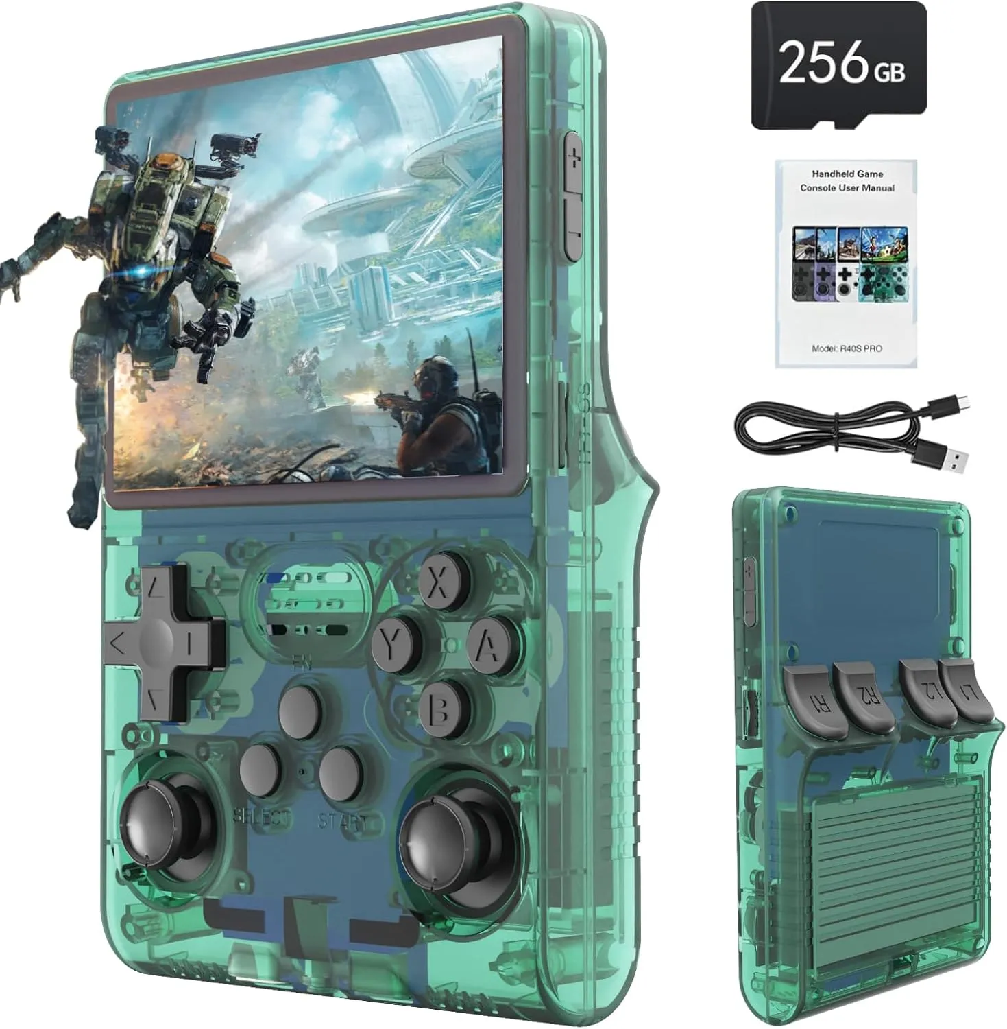 30000 Games in 1Handheld Game Console,3.5-Inch IPS Screen Retro Gaming Console,30000 Classic Games, 3800mAh,20＋Mainstream Emulator,Built-in 256G TF Card