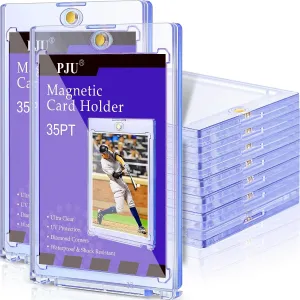 30ct Magnetic Card Holder, 35pt One Card Holder Touch for Trading Cards, U-V Protection Magnetic Card Case for Baseball Cards, Card Protectors Hard Plastic, Display Case for Game Cards, Sports Cards