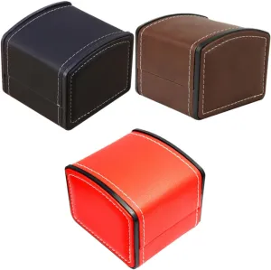 3pcs Pu Leather Watch Display Case Stylish Jewelry Organizer for Wristwatches Bracelets and Accessories and Elegant Storage Box