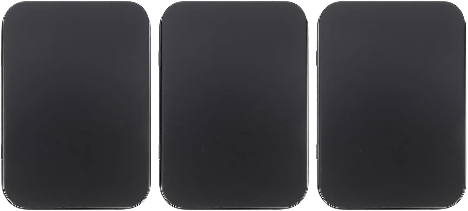 3pcs Rectangular Iron Storage Box Multi-purpose Container for Cards Diaries and Postcards Lightweight Design for Organized Gaming and Travel