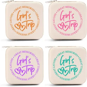 4 PCs Jewelry Boxes & Organizers, Girls Trip Gifts Favors Jewelry Organizer, Jewelry Travel Case, Jewelry Box for Girls Bachelorette Party, Earring Ring Organizer Boxes, Travel Accessories for Women
