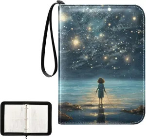 4 Pockets Trading Card Album Holder Book Folder Sports Card Binder Character Cute 2 400 Double Side Pockets for 3 Ring Binder Zipper