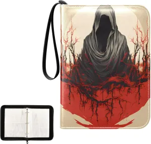 4 Pockets Trading Card Album Holder Book Folder Sports Card Binder Death 2 400 Double Side Pockets for 3 Ring Binder Zipper
