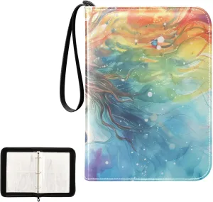 4 Pockets Trading Card Album Holder Book Folder Sports Card Binder Nymph Character 3 400 Double Side Pockets for 3 Ring Binder Zipper