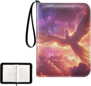 4 Pockets Trading Card Album Holder Book Folder Sports Card Binder Phoenix Phenix 2 400 Double Side Pockets for 3 Ring Binder Zipper