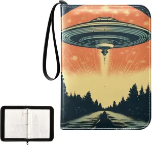 4 Pockets Trading Card Album Holder Book Folder Sports Card Binder Ufo 1 400 Double Side Pockets for 3 Ring Binder Zipper