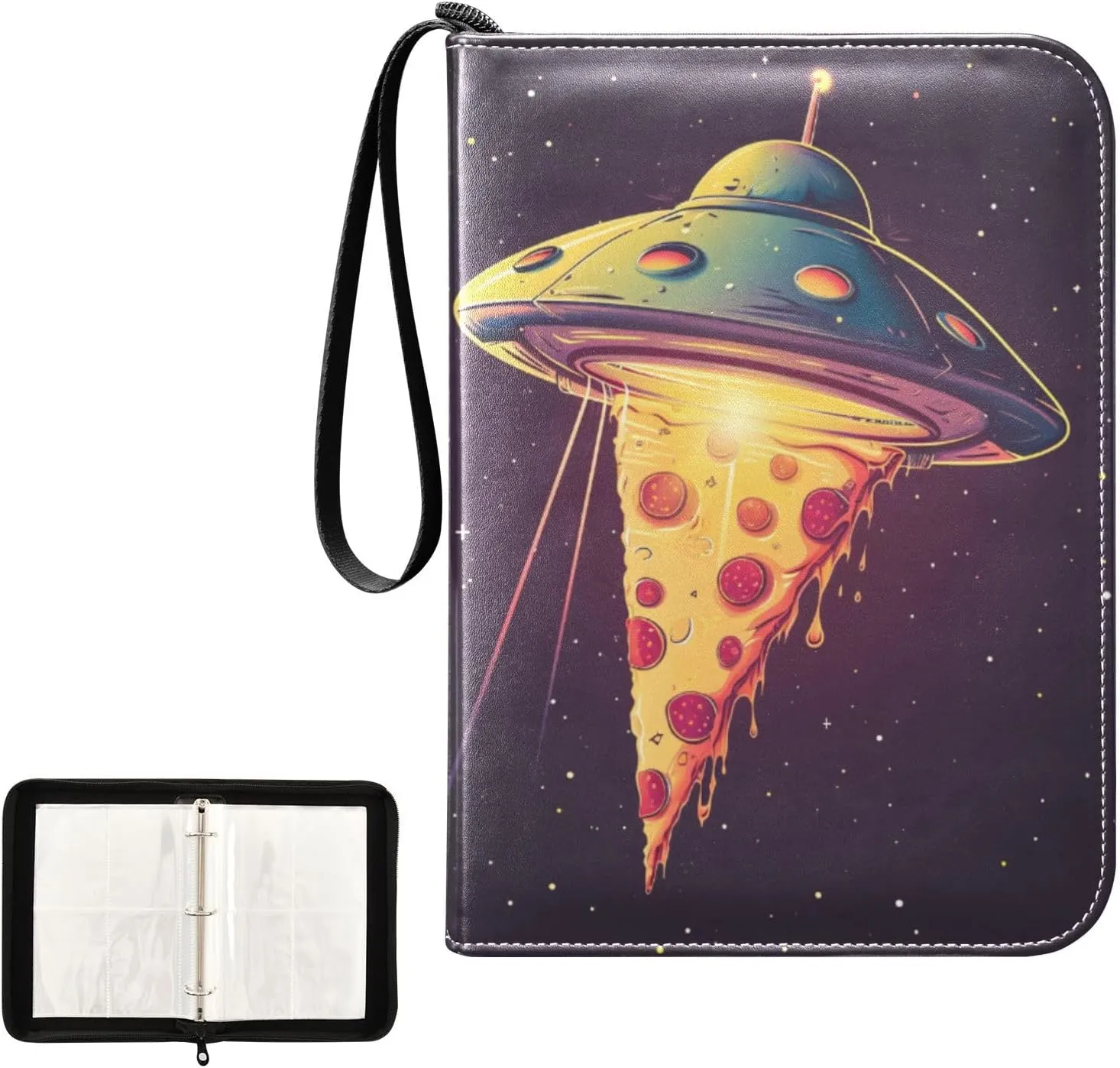 4 Pockets Trading Card Album Holder Book Folder Sports Card Binder Ufo 3 400 Double Side Pockets for 3 Ring Binder Zipper