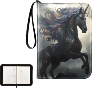 4 Pockets Trading Card Album Holder Book Folder Sports Card Binder Unicorn 17 400 Double Side Pockets for 3 Ring Binder Zipper