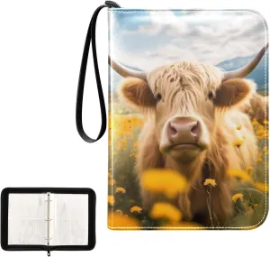 4 Pockets Trading Card Album Holder Book Folder Sports Card Binder Yak Cattle 5 400 Double Side Pockets for 3 Ring Binder Zipper