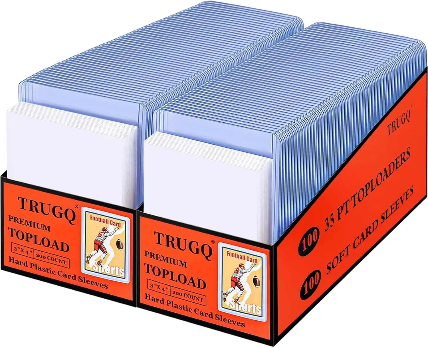 400 Card Sleeves Top Loads for Cards,3"X4"Baseball Card Protectors,Toploaders Hard Plastic for Trading Game Sports Football Cards(200 Hard Protectors   200 Soft Sleeves