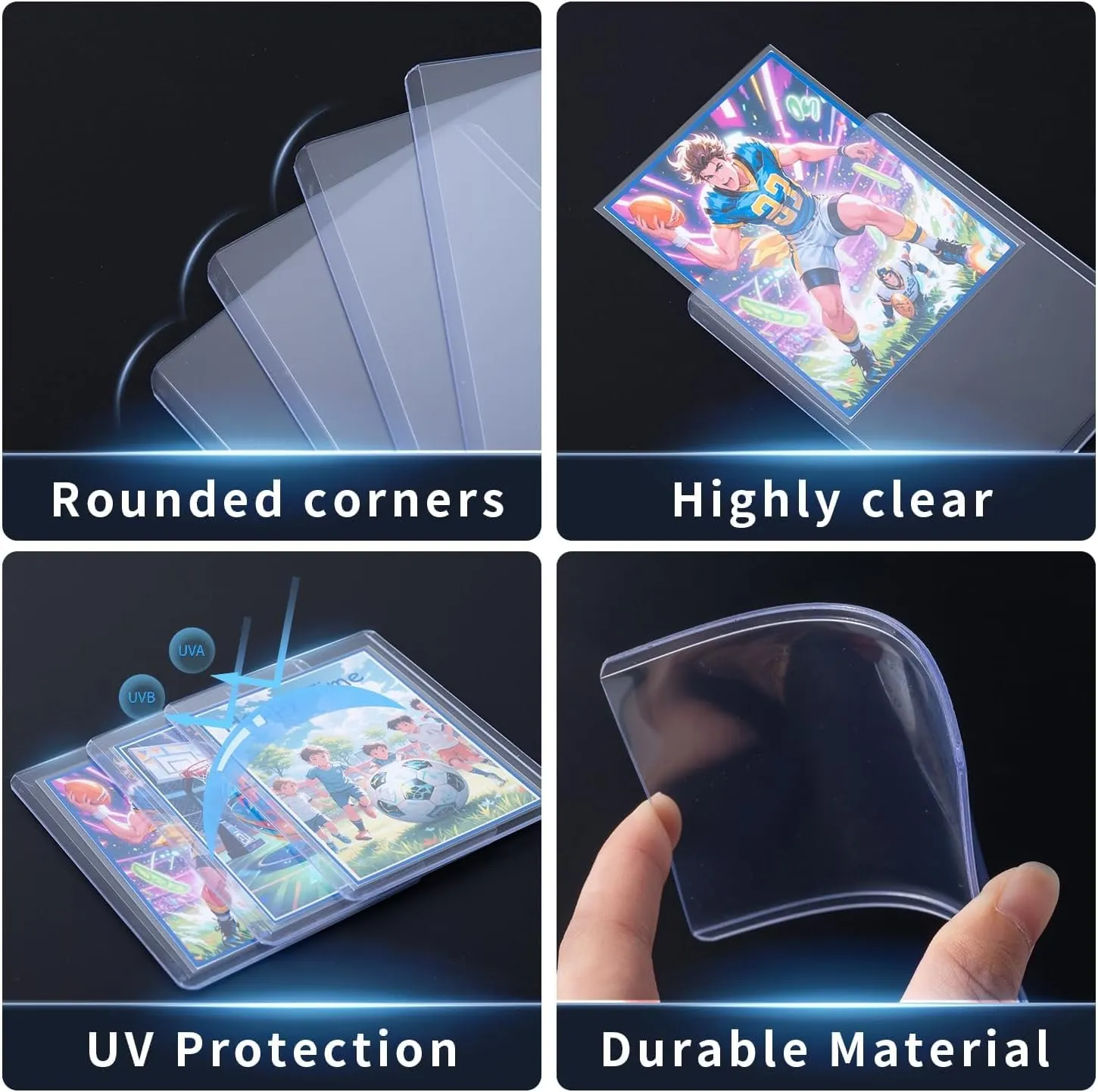 400 Card Sleeves Top Loads for Cards,3"X4"Baseball Card Protectors,Toploaders Hard Plastic for Trading Game Sports Football Cards(200 Hard Protectors   200 Soft Sleeves