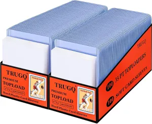 400 Card Sleeves Top Loads for Cards,3"X4"Baseball Card Protectors,Toploaders Hard Plastic for Trading Game Sports Football Cards(200 Hard Protectors   200 Soft Sleeves