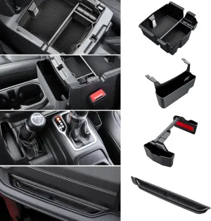 4PCS Center Console Organizer for 2024 2025 Jeep Wrangler JL JLU 4XE and Gladiator JT Accessories Gear Shift Side Tray Organizer,Hanging Armrest Storage Box