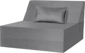 5 in 1 Folding Sofa Bed, Twin Size Convertible Sleeper Chair with Pillow, Memory Foam Futon Couch, Velvet Fabric Washable Mattress for Living Room, Dorm, Guest, Office, Apartment, Dark Gray