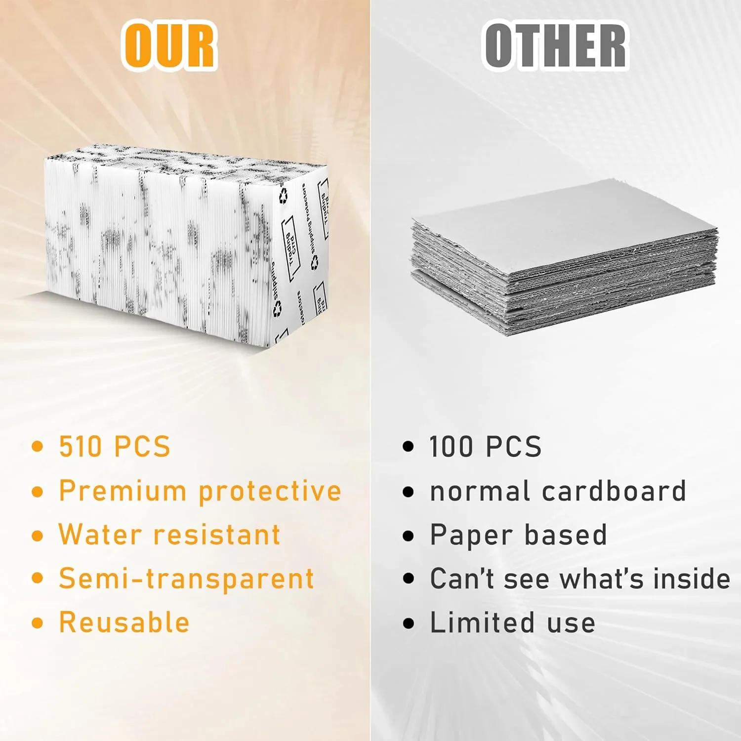 510 Pack Trading Card Shipping Protector Coolrunner 3.5" x 4.5" Plastic Card Protectors Card Mailers durable Card Savers for Trading Cards Hard Plastic Flats for Card Breakers (510)