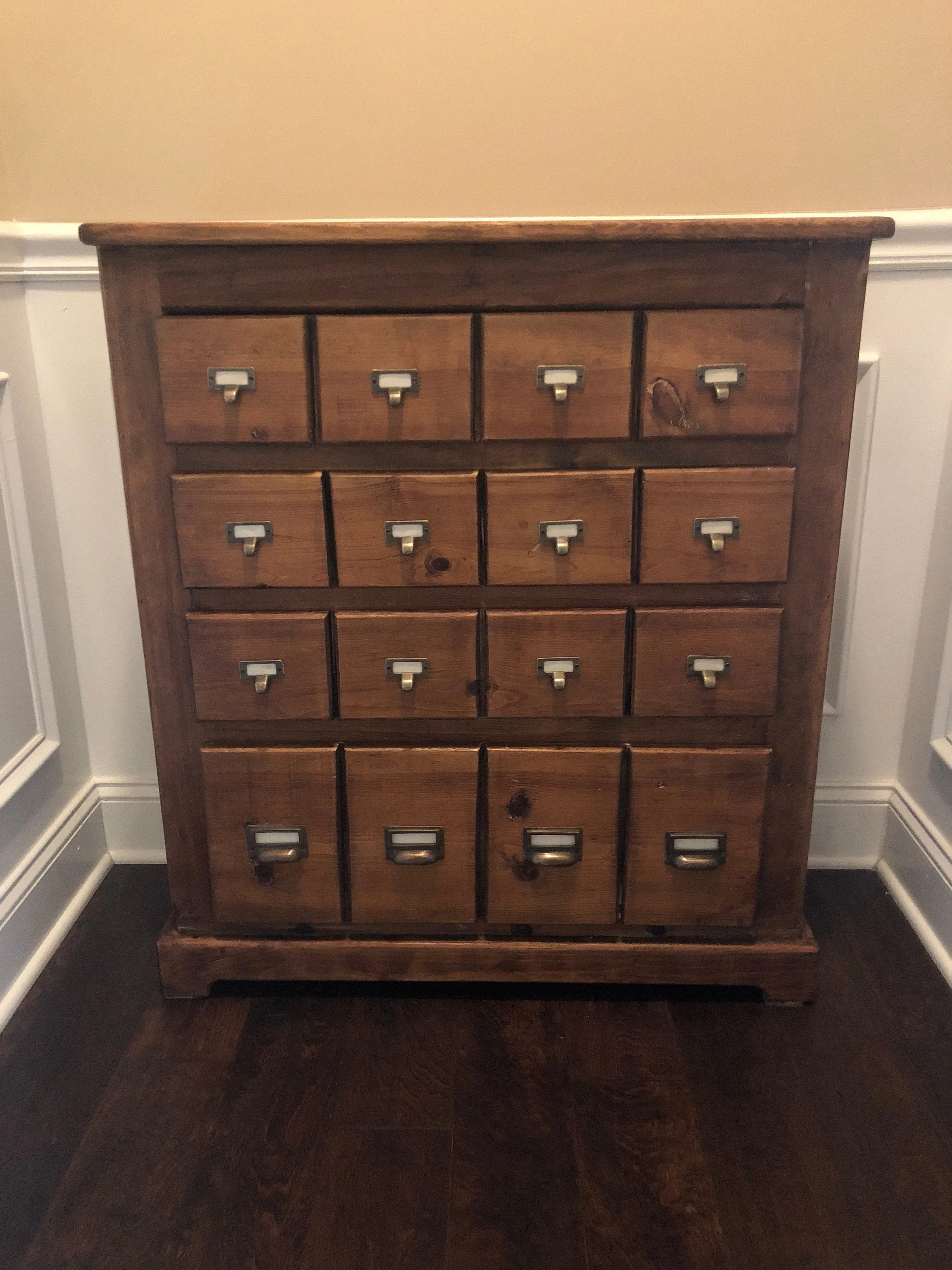 6 Antique Style Card File Cabinet Handle, Label Holders with Cup Bin Pull Handles, Organizing  #F1
