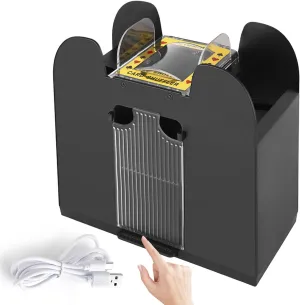 6-Deck Automatic Card Shuffler, Casino Card Shufflers for Poker, Bicycle, Phase10, Texas Hold'em, Blackjack, Family Party Club Card Game