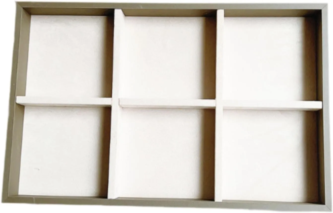 6 Grids Wood Jewelry Organizer Tray Crafts Holder for Bracelet Watch Showcase