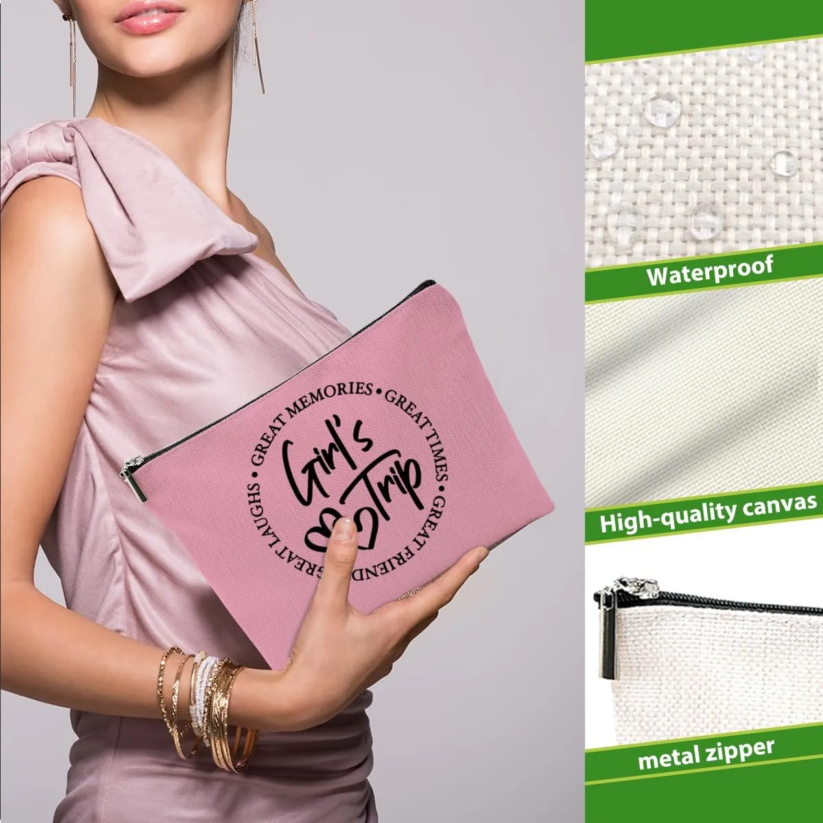6 Pcs Girls Trip Gifts Favors, Girls Weekend Gifts Makeup Bag, Bestie Gifts Weekend Bag Travel Gifts Vacation Cosmetic Bag, Friendship Gifts for Women Friend, Graduation Wedding Gifts Toiletry Bag