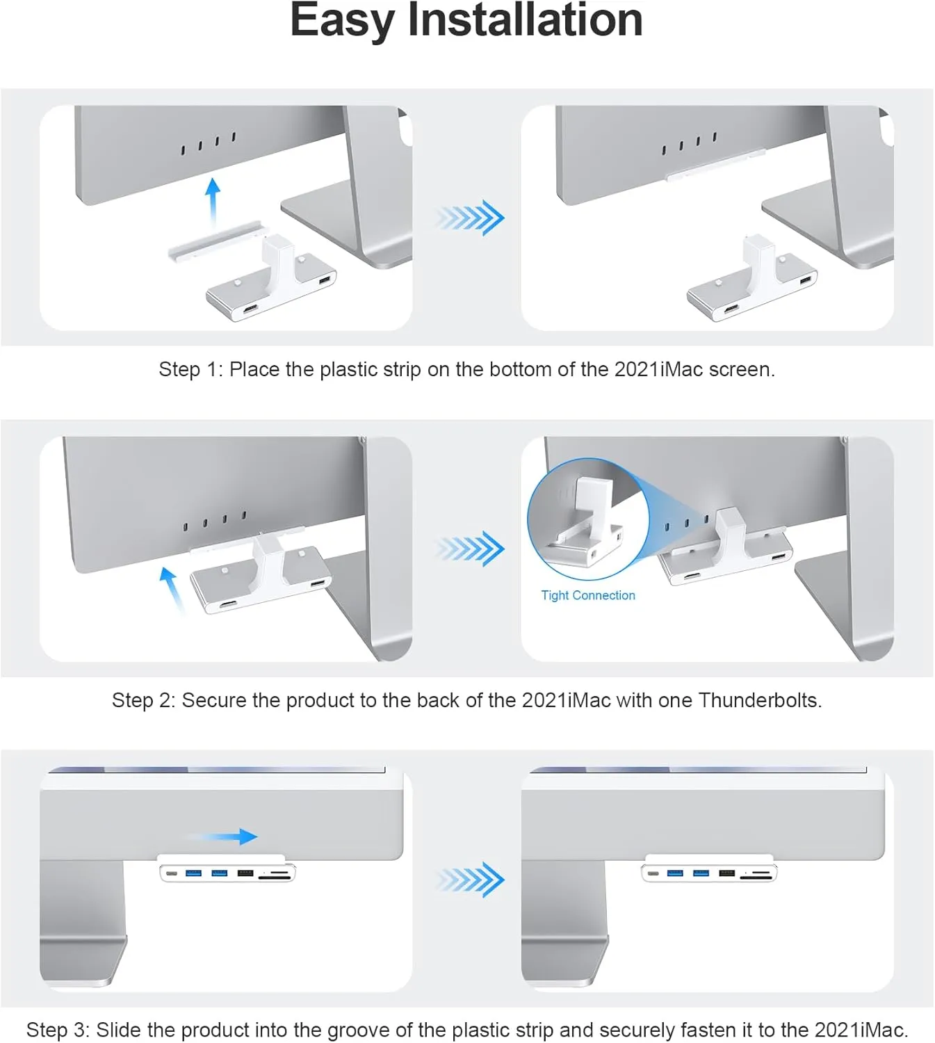 8-in-1 iMac USB Adapter with HDMI 4K@60hz, USB 3.0 5Gbps, SD/TF Card Reader,USB C Dock for iMac 24 inch M1/M3/M4