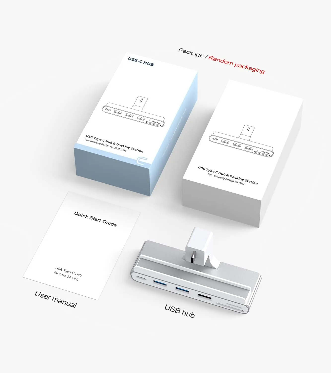 8-in-1 iMac USB Adapter with HDMI 4K@60hz, USB 3.0 5Gbps, SD/TF Card Reader,USB C Dock for iMac 24 inch M1/M3/M4