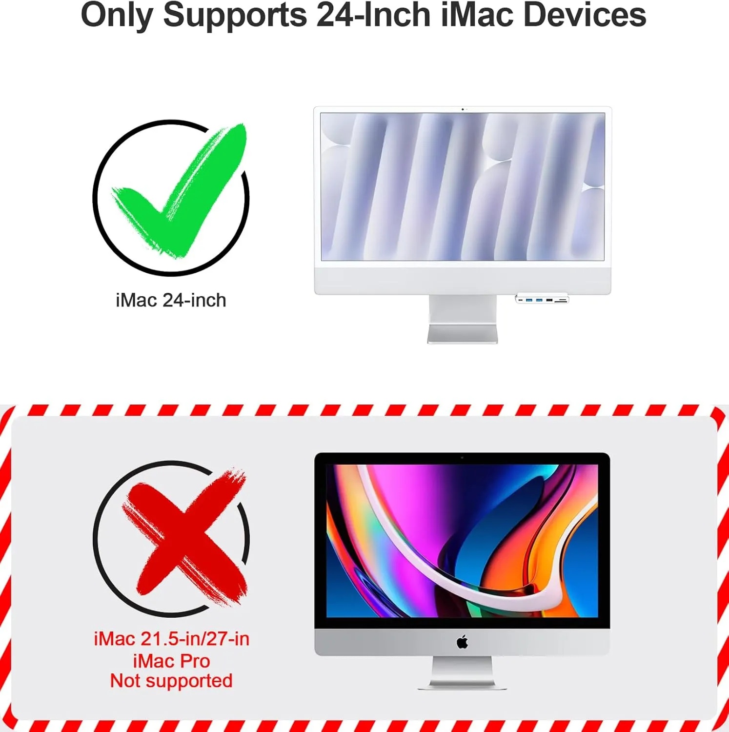 8-in-1 iMac USB Adapter with HDMI 4K@60hz, USB 3.0 5Gbps, SD/TF Card Reader,USB C Dock for iMac 24 inch M1/M3/M4