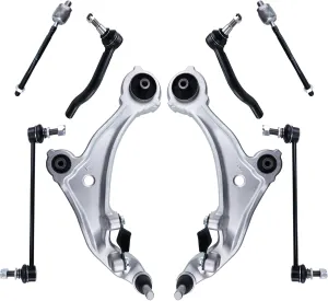 8 Pcs Suspension Kit Front Lower Control Arm w/Ball Joint Tie Rod Sway Bar Link Replacement for 2009-2014 Nissan Murano-K622157 K622158 K750094 K750095 ES800511 ES800512 EV800639