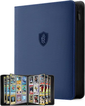9 Pocket Top Loader Binder-Trading Card Binder with Zipper Double-Sided Premium 252 Toploaders for TCG, MTG, Sport Cards